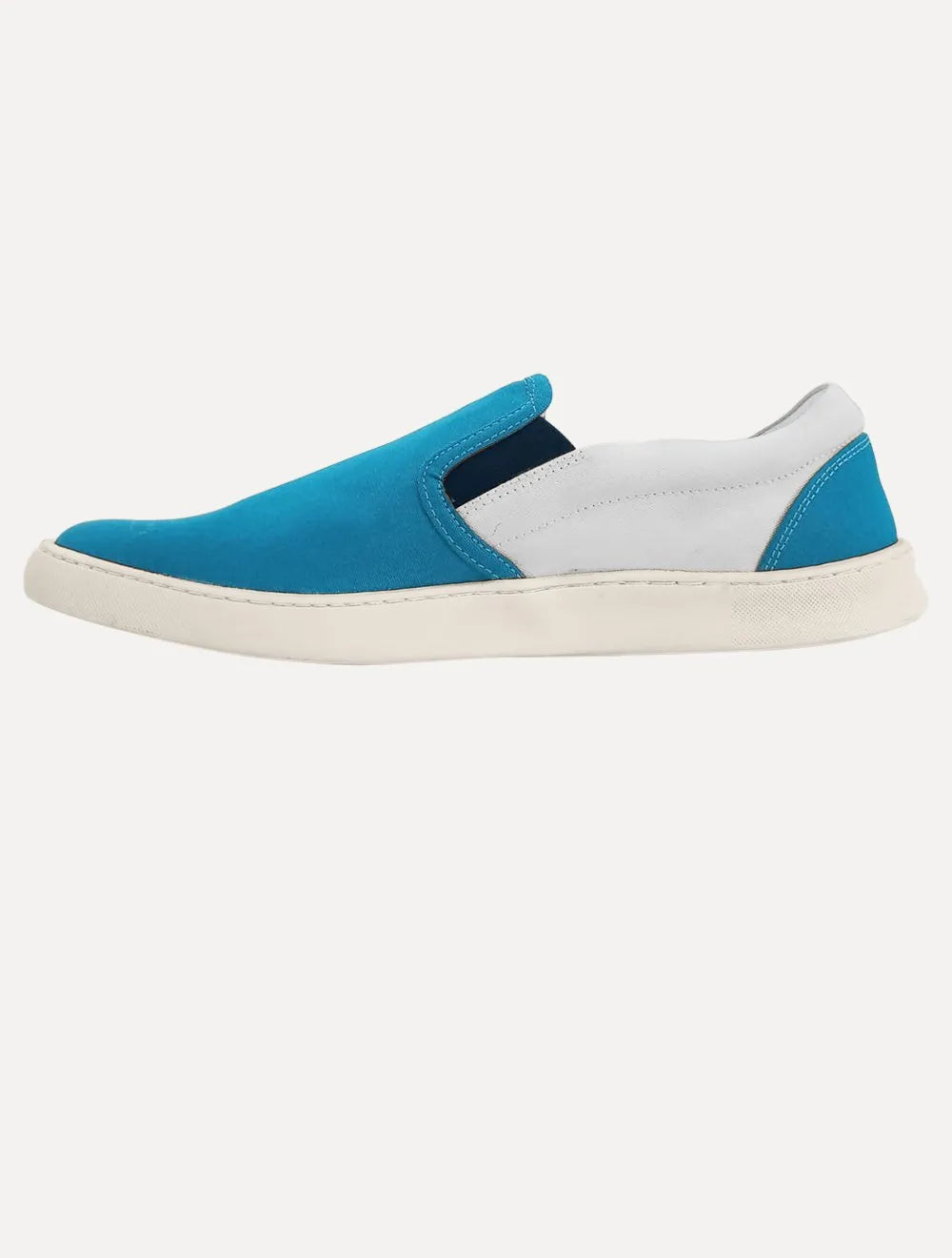 Tênis Nautica Masculino Slip On Lona Branco/Azul Royal