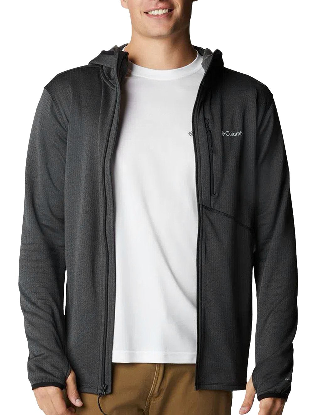 Jaqueta Columbia Masculina Fleece Park View Full Zip Hoodie Grafite