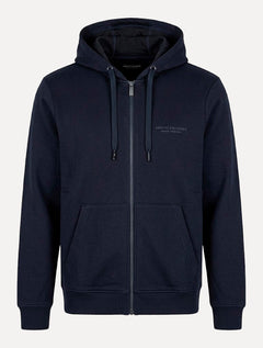 Moletom Armani Exchange Masculino Com Capuz Full Zip Subtle Logo Azul Marinho
