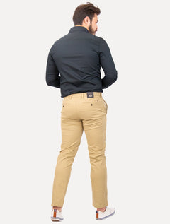Calça Tommy Hilfiger Masculina Custom Fit THFlex Chino Stretch Cáqui