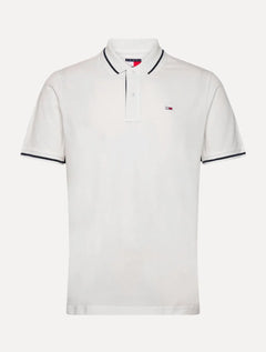 Polo Tommy Jeans Masculina Piquet Regular Tipped Branca
