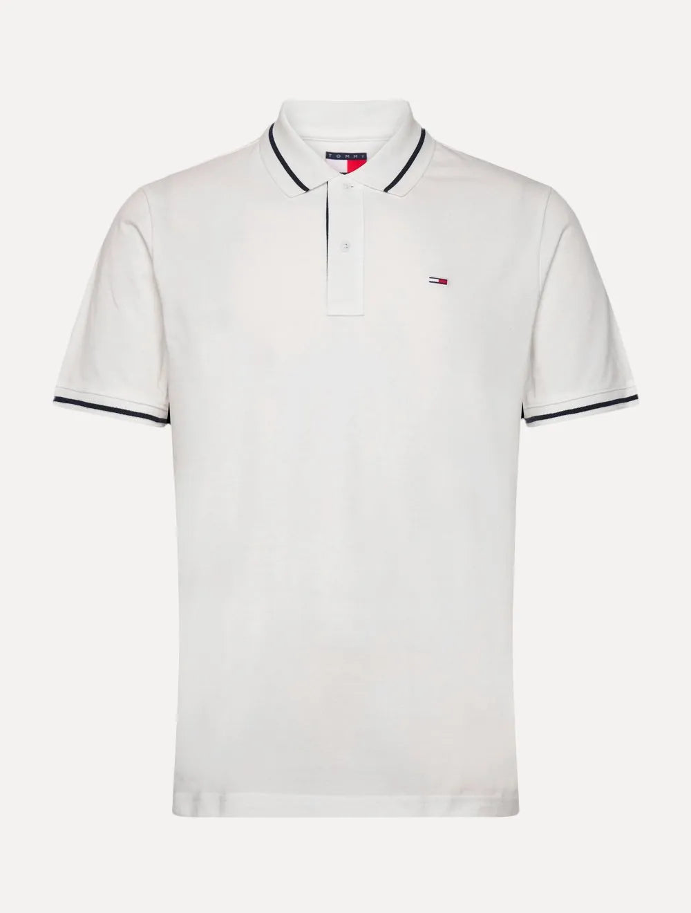 Polo Tommy Jeans Masculina Piquet Regular Tipped Branca
