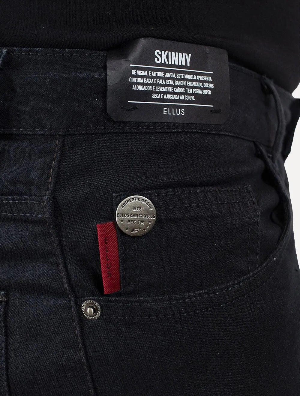 Calça Ellus Jeans Masculina Skinny Sprouting Black Preta