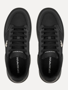 Tênis Empório Armani Masculino Logo Águia Metálico Preto