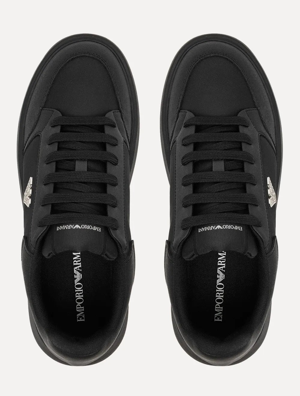 Tênis Empório Armani Masculino Logo Águia Metálico Preto
