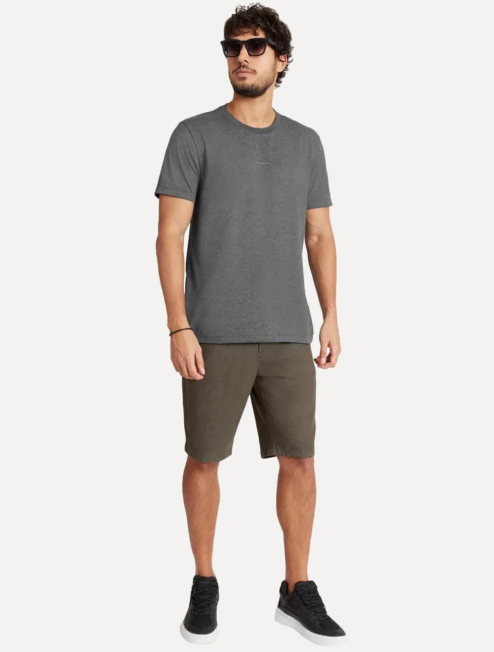 Camiseta Aramis Masculina Estampa Costas Barcode Grafite Mescla