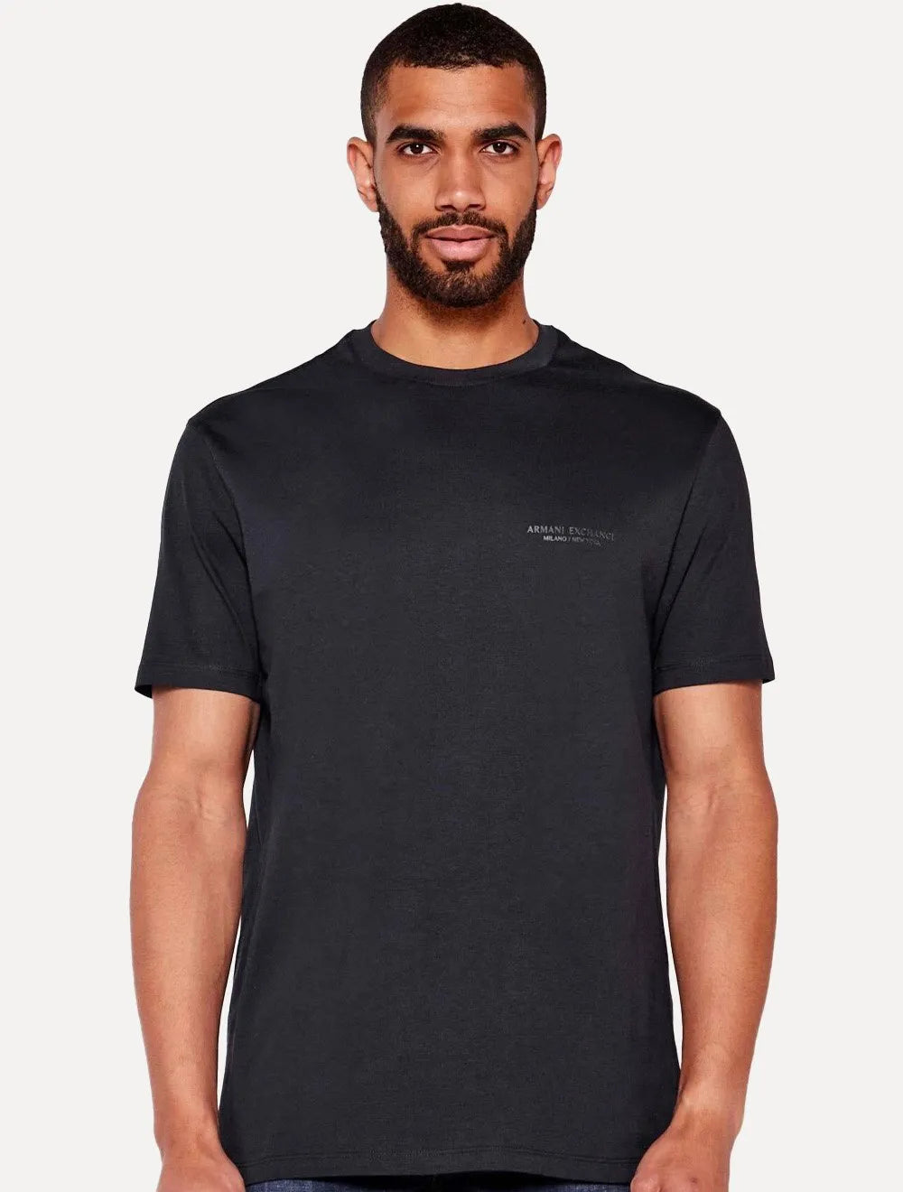 Camiseta Armani Exchange Masculina Milano New York Logo Azul Marinho