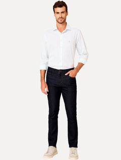Camisa Dudalina Masculina Comfort Superfine Cotton Listrada Light Azul Claro