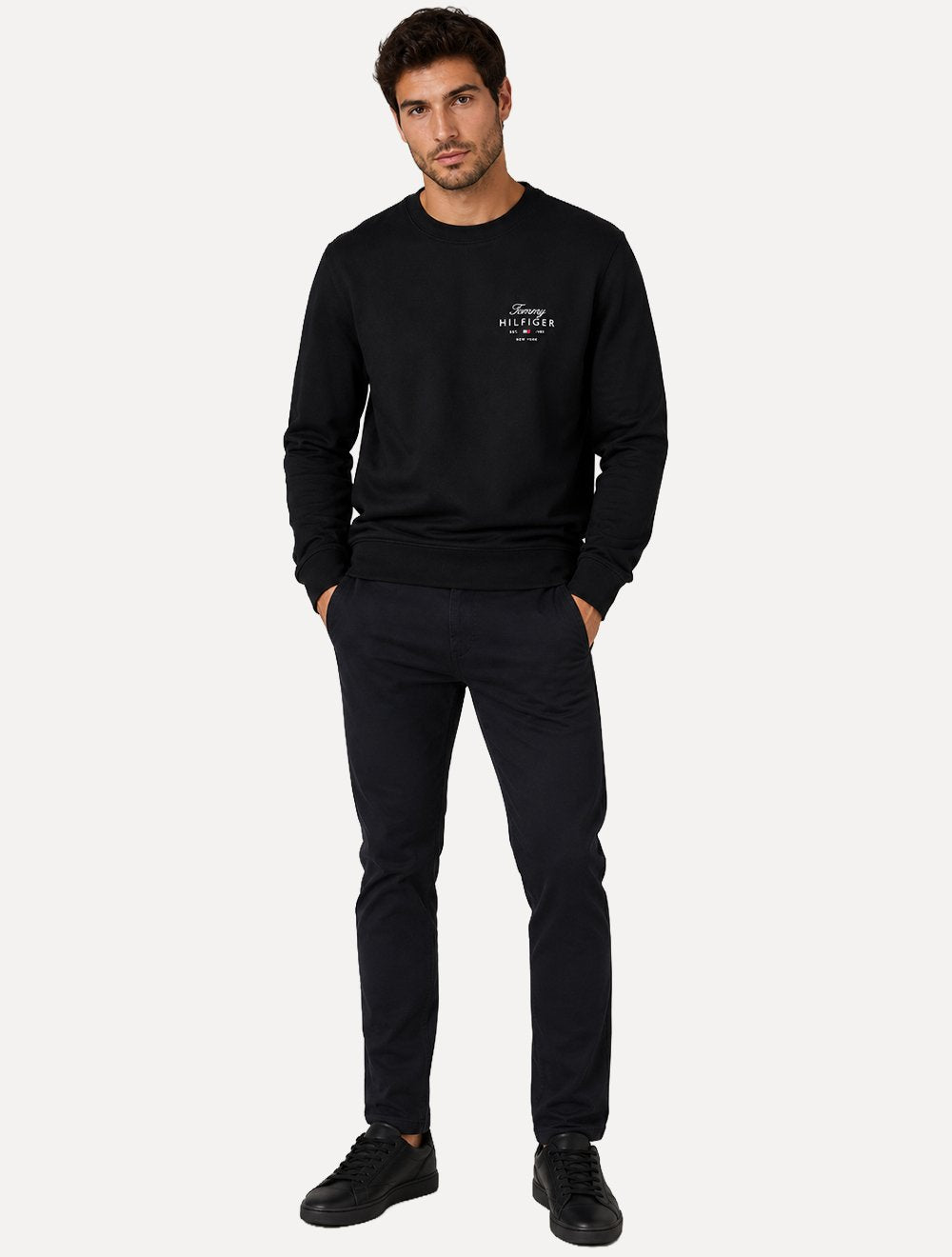 Moletom Tommy Hilfiger Masculino Brand Love Sweatshirt Preto