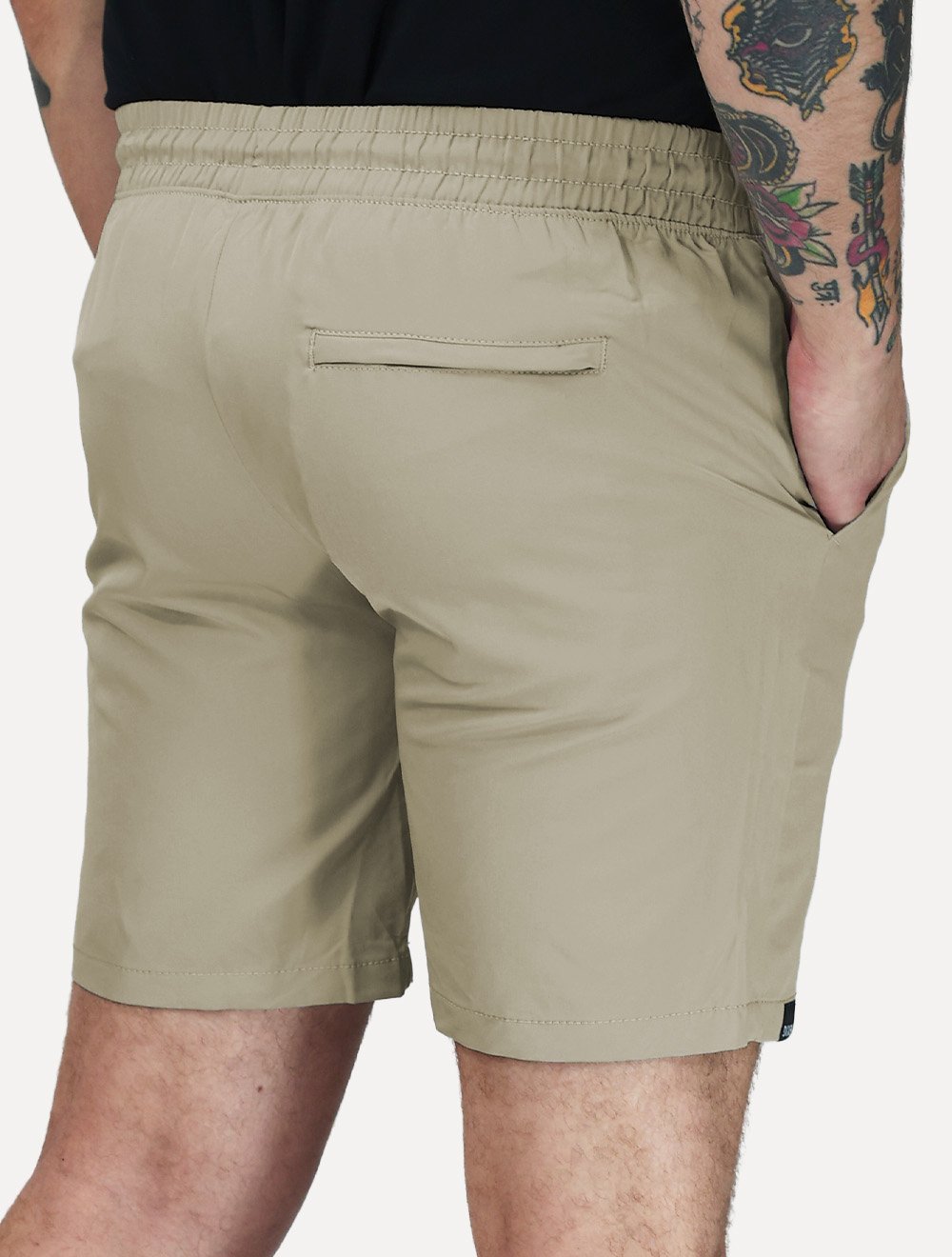 Short Dixen Maculino Tactel Meio Elástico Cáqui