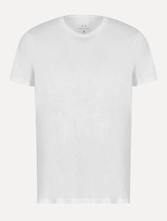 Camiseta Armani Exchange Masculina Slim Fit em Cotton Pima Branca