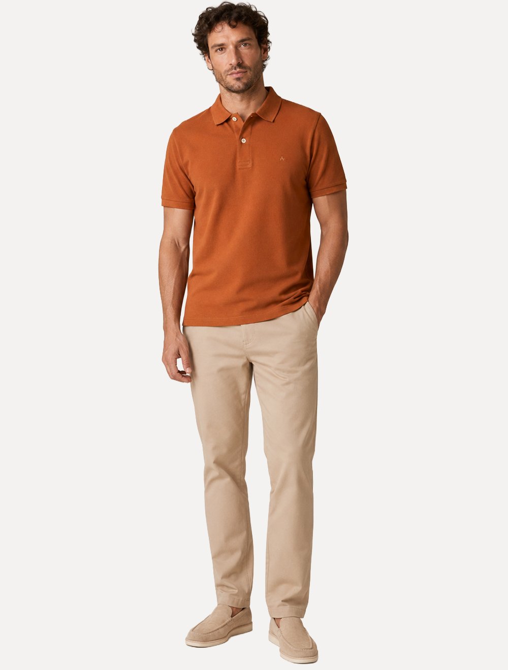 Polo Aramis Masculina Basic Piquet Mono Terracota