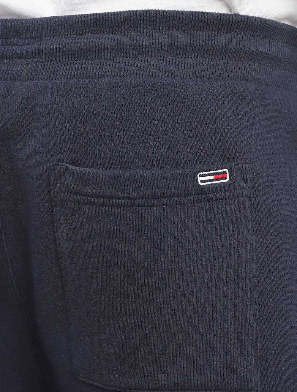 Bermuda Tommy Jeans Masculina Moletom Embroidered Signature Azul Marinho
