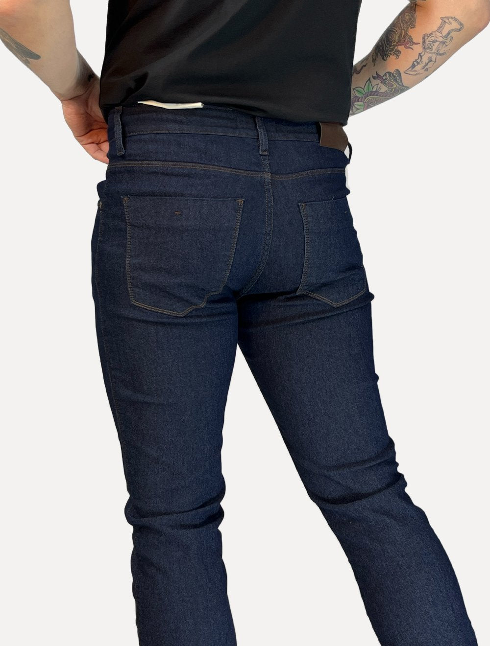 Calça Dudalina Jeans Slim Classica Right 5 Pockets Azul Médio