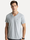 Camiseta Tommy Hilfiger Masculina Essential V-Neck Cinza Mescla