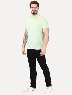 Polo Tommy Hilfiger Masculina Regular Piquet 1985 Opal Verde Claro
