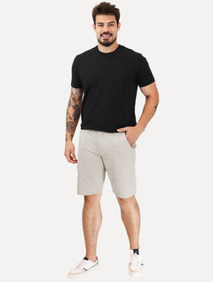 Bermuda King & Joe Masculina Casual Flamê Cinza Claro