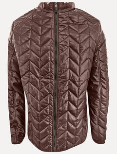 Jaqueta Victory Eagle Masculina PU Leather Puffer Marrom