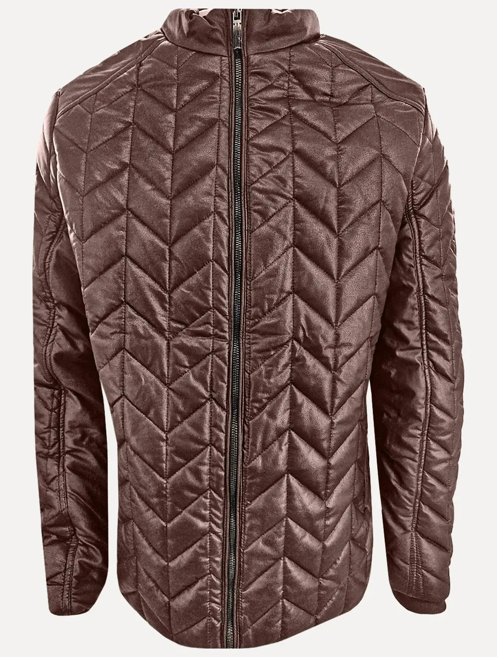 Jaqueta Victory Eagle Masculina PU Leather Puffer Marrom