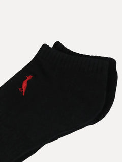 Meia Reserva Masculina Cano Curto Pica-Pau Bordado Preta