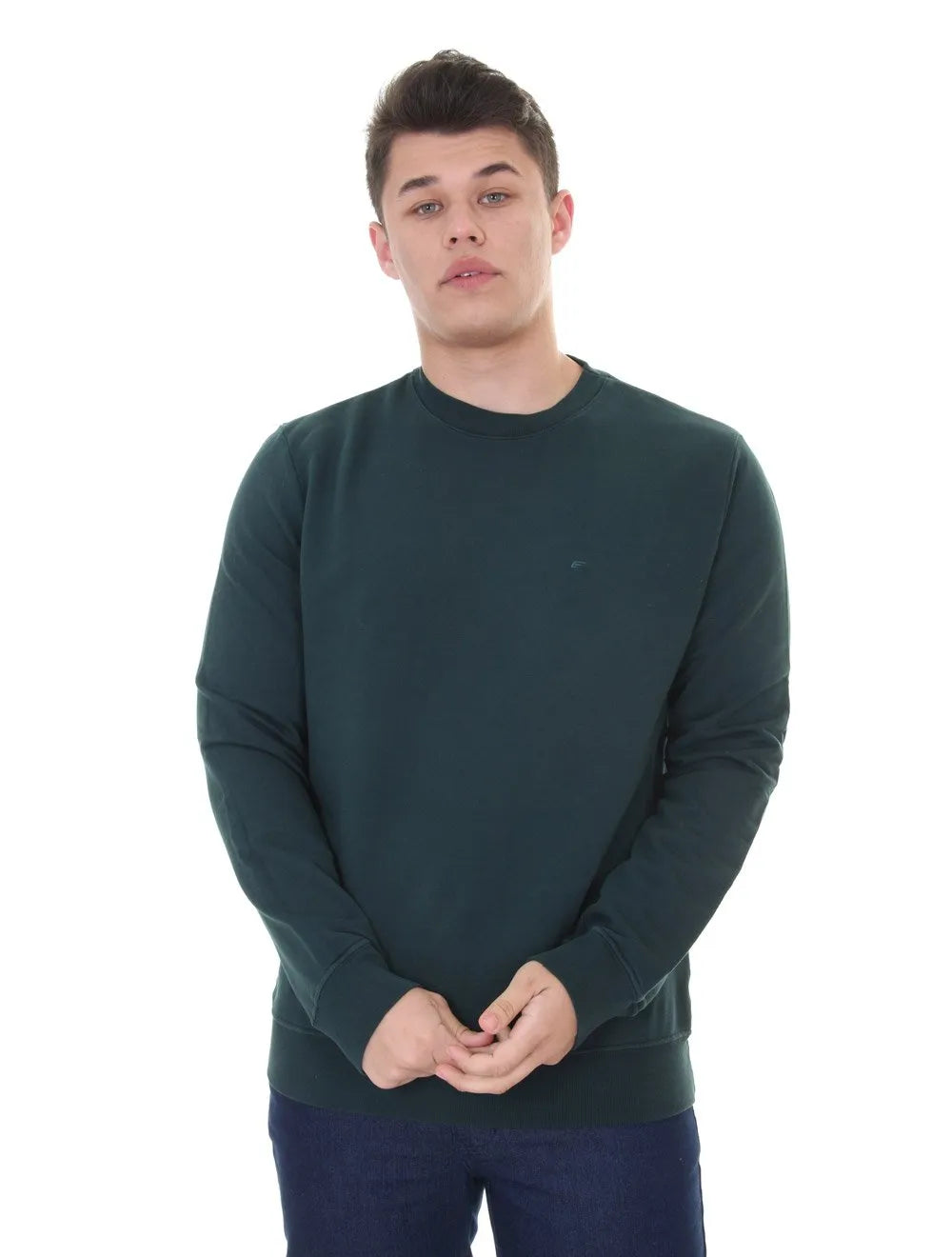 Moletom Ellus Masculino Crewneck Regular Basic Verde Escuro