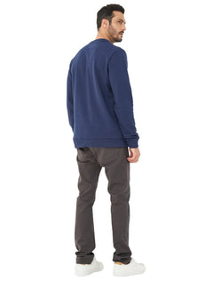 Moletom Colcci Masculino Crewneck Embossing Azul Marinho