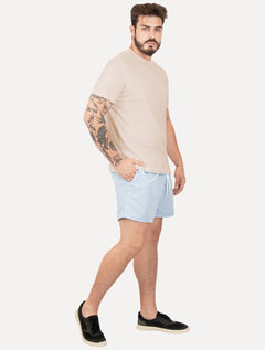 Camiseta Calvin Klein Masculina Meia Malha Basica CK Cáqui Claro