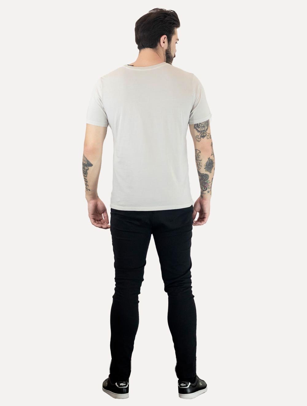 Camiseta Ellus Masculina Cotton Fine Grunge Gothic Classic Off-White