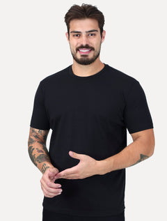 Camiseta K&J Black Premium Lisa Suedine Egípcio Preta