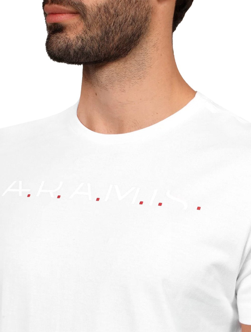 Camiseta Aramis Masculina Lettering Dots Branca