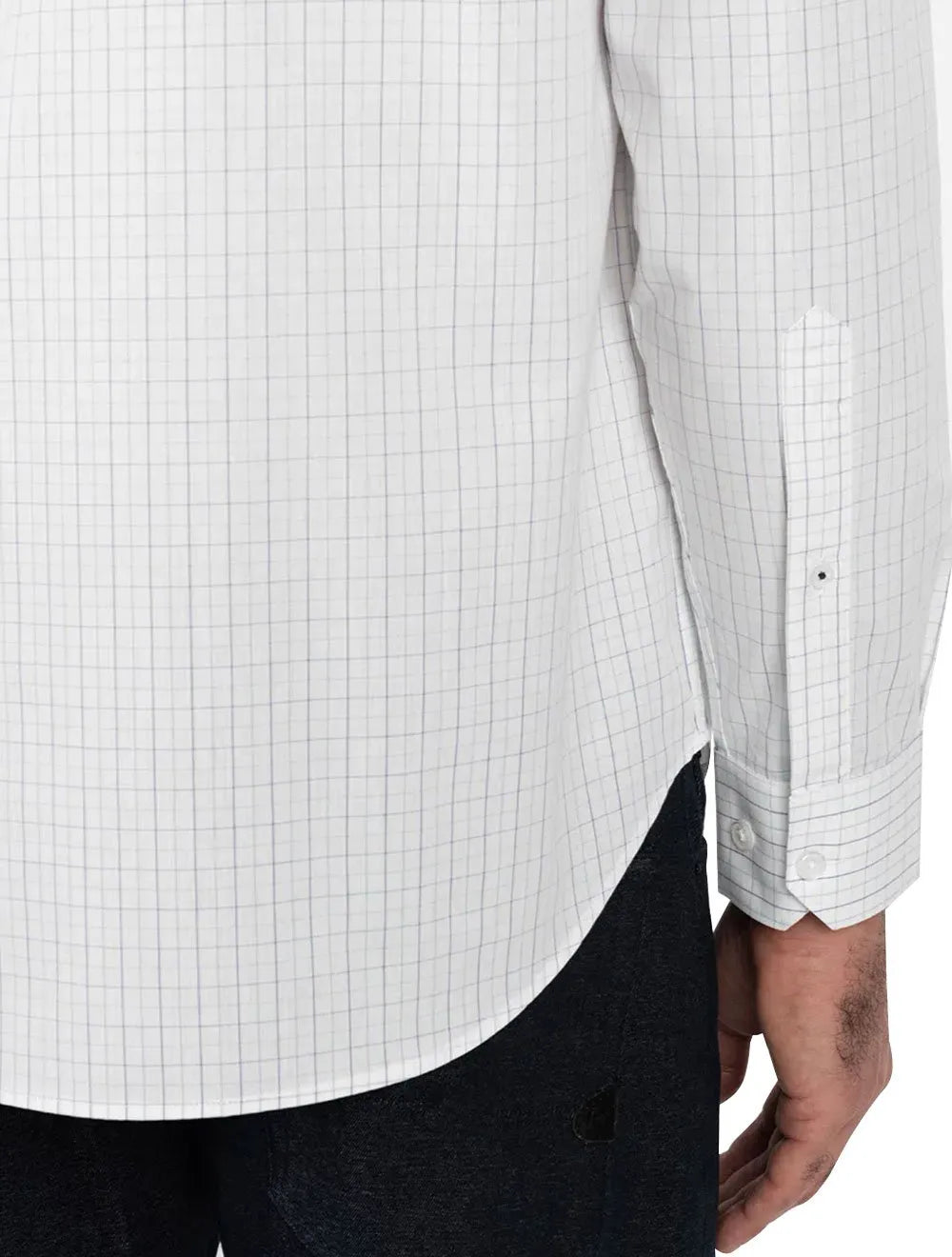 Camisa Aramis Masculina Regular Tricoline Micro Plaid Xadrez Azul Cáqui Branca