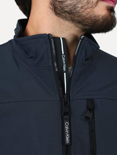 Jaqueta Calvin Klein Masculina Soft Shell  Full-Zip Chumbo