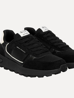 Tênis Armani Exchange Masculino Sneaker Running Black/Off-White