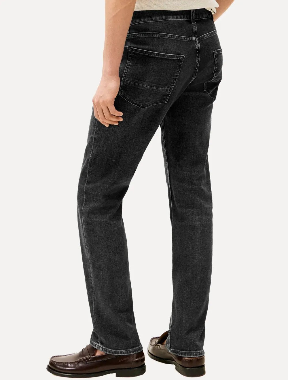 Calça Tommy Hilfiger Jeans Masculina Straight Fit Denton Twain Preta