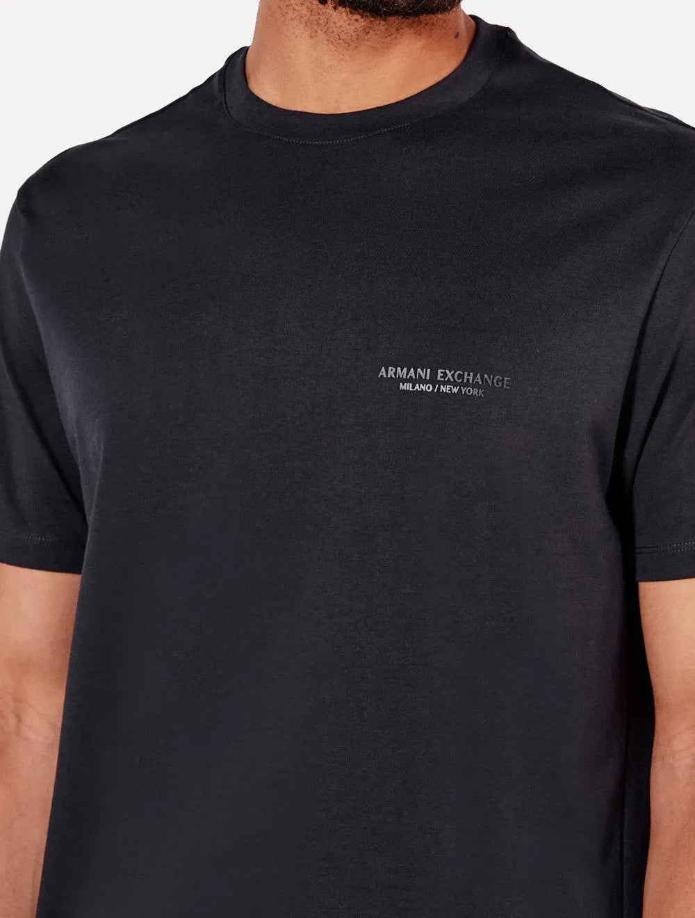 Camiseta Armani Exchange Masculina Milano New York Logo Azul Marinho
