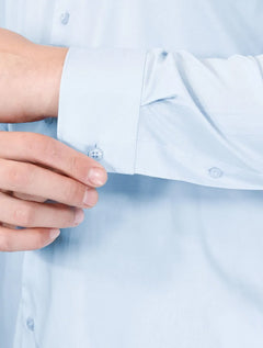 Camisa Aramis Masculina Slim Tricoline Liso Stretch Azul Claro