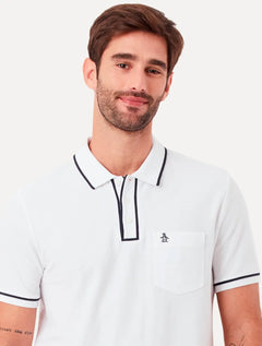 Polo Original Penguin Masculina Piquet Lisa Friso Original Branca