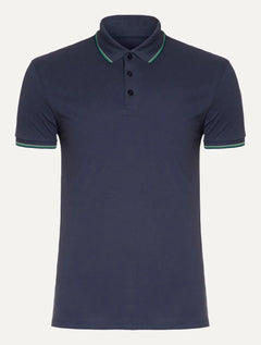 Polo Ellus Masculina Piquet Classic Easa Friso Azul Marinho