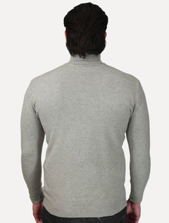 Suéter Dixen Masculino Tricot Half-Zip Gola Alta Areia