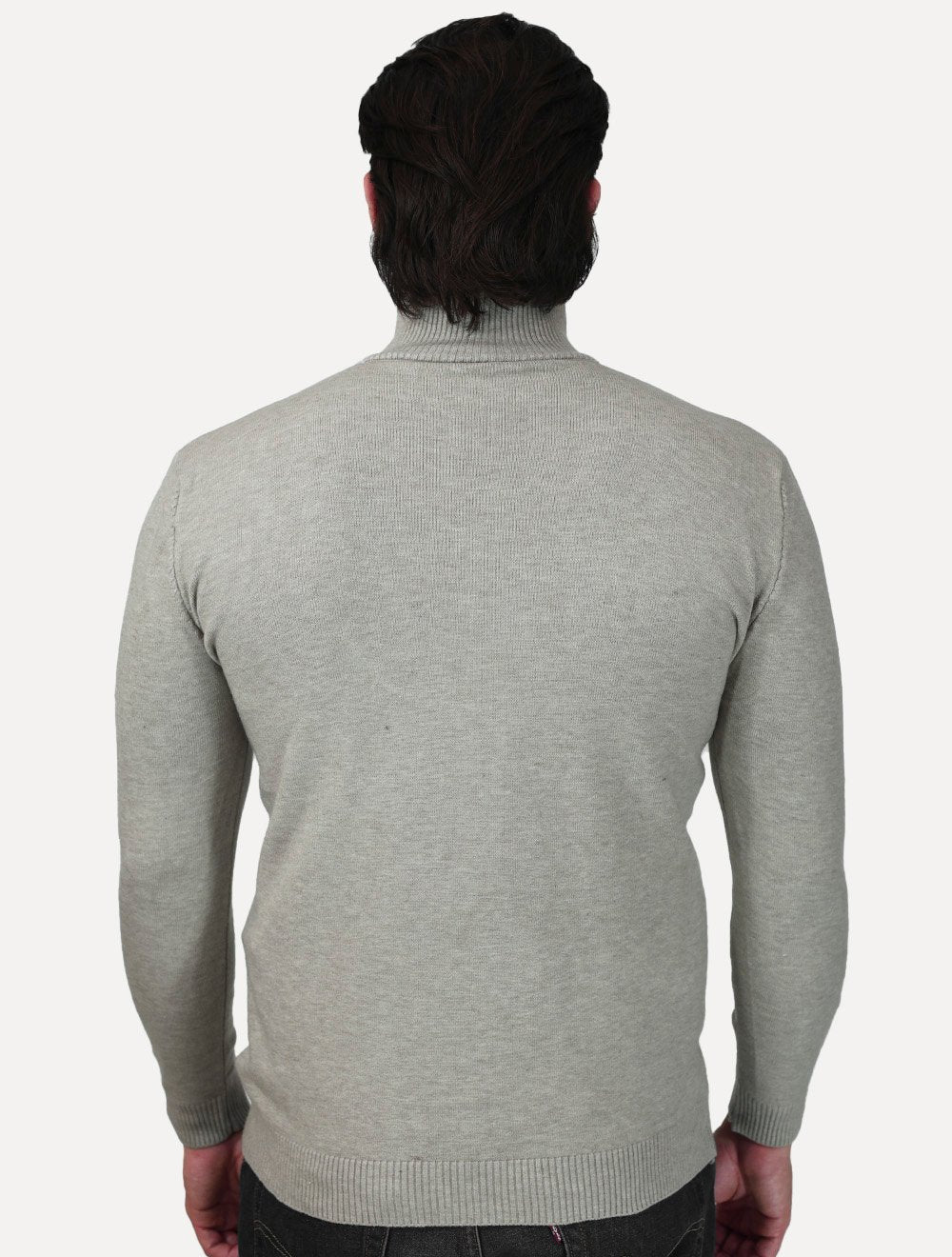 Suéter Dixen Masculino Tricot Half-Zip Gola Alta Areia