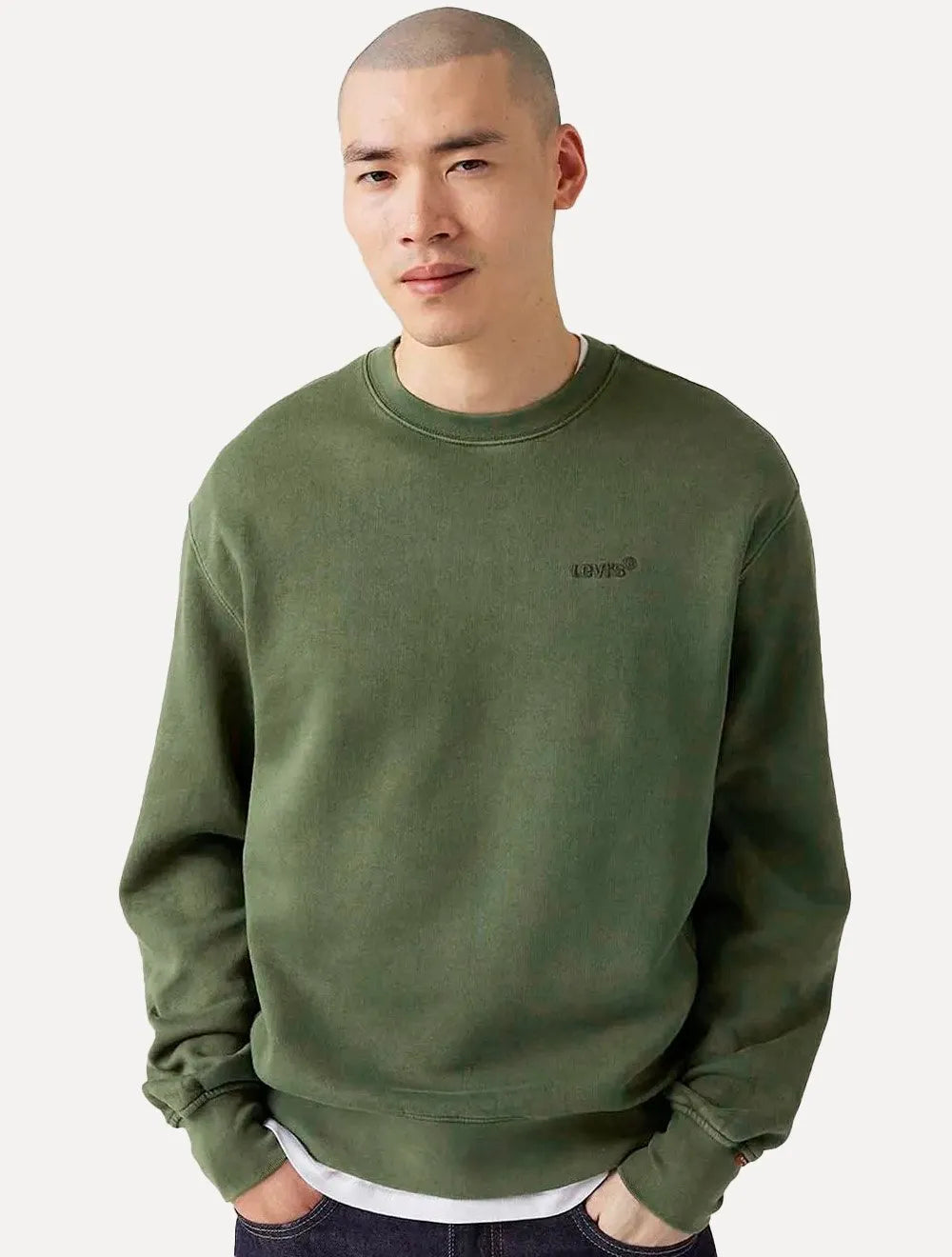 Moletom Levis Masculino Crewneck Authentic Logo Poster Verde