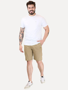 Bermuda Levis Masculina Sarja Chino Straight Areia
