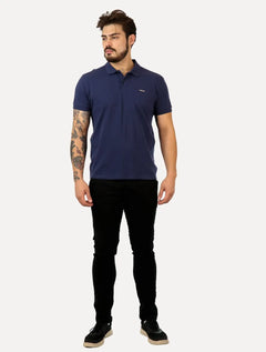 Polo Colcci Masculina Piquet Light Logo Azul Marinho
