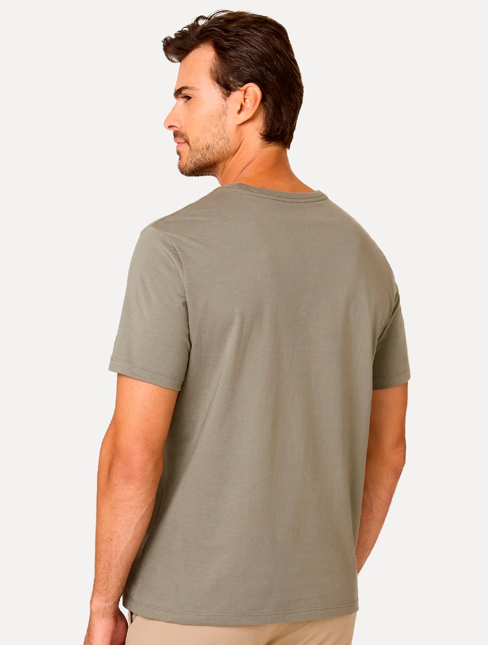 Kit Camisetas Dudalina Malha Verde Listrado e Verde Médio
