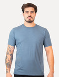 Camiseta Aramis Masculina Basic Lisa Mono Icon Azul Índigo Mescla