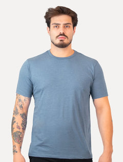 Camiseta Aramis Masculina Basic Lisa Mono Icon Azul Índigo Mescla