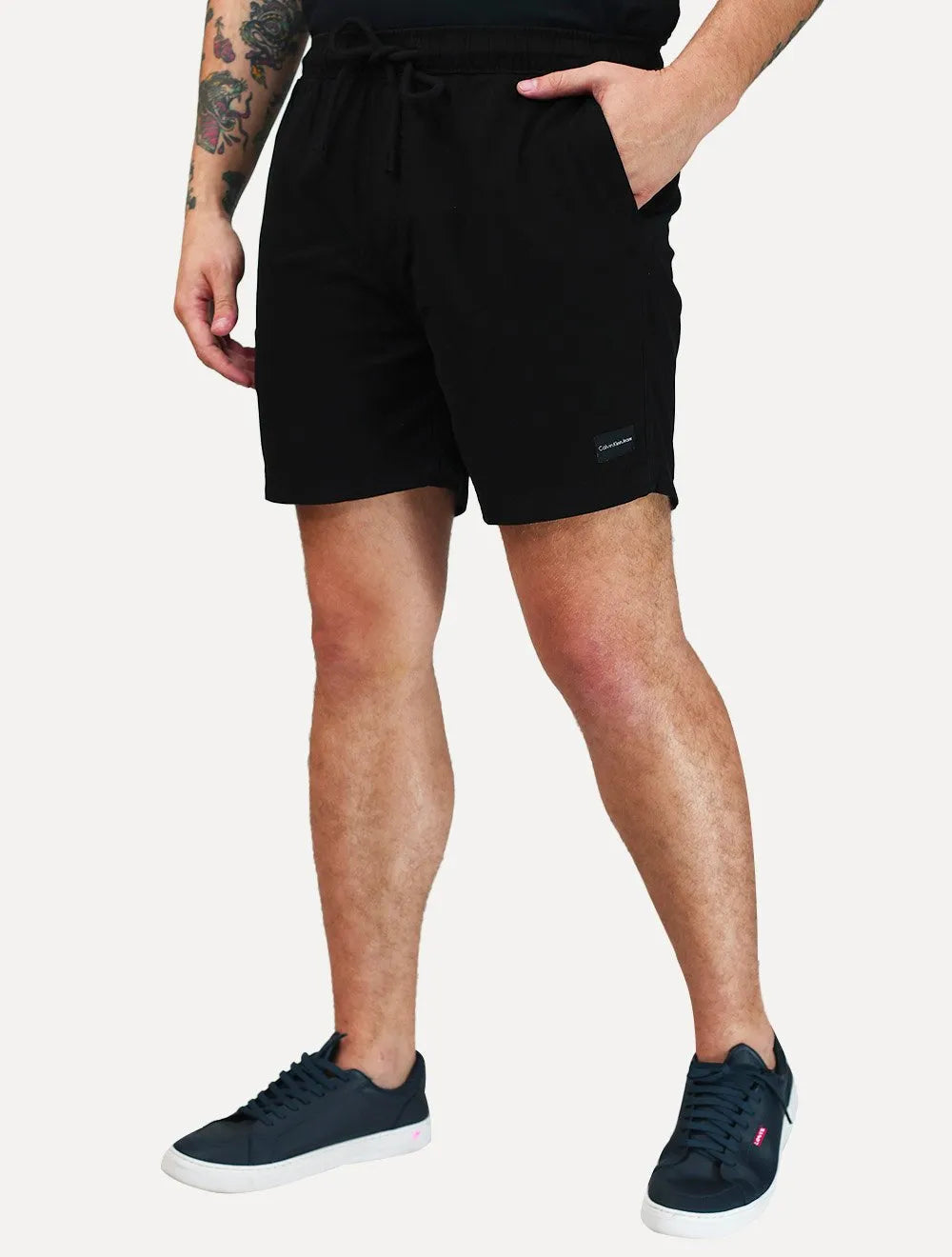 Short Calvin Klein Jeans Sarja Masculino Color Elastic Silk Logo Preto