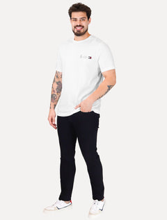 Camiseta Tommy Hilfiger Masculina Regular Small Crest Outline Branca