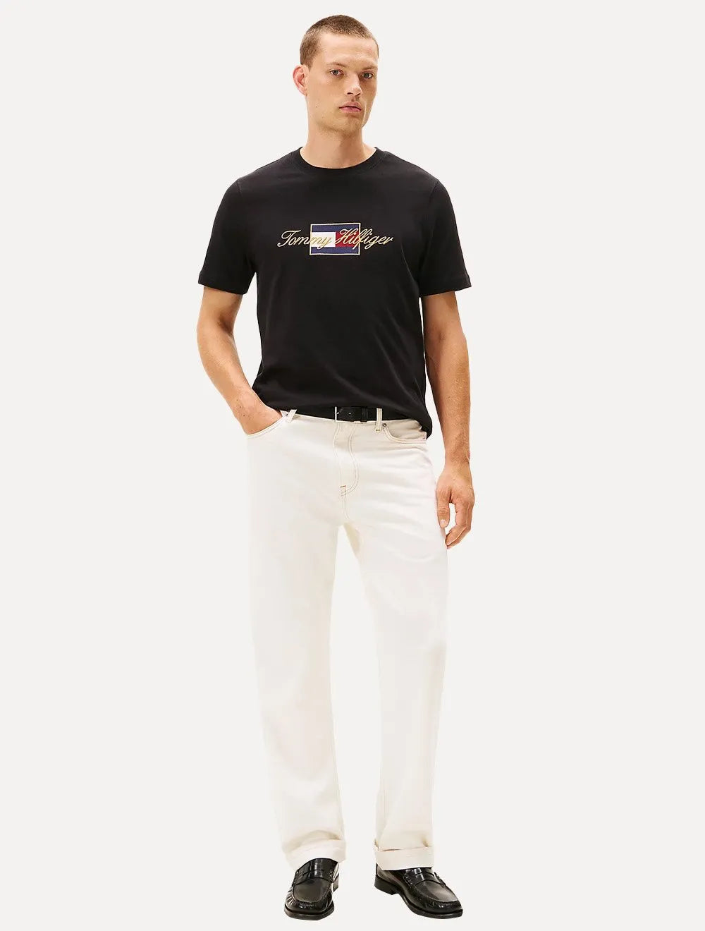 Camiseta Tommy Hilfiger Masculina Icon Gold Preto