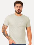 Camiseta Guess Masculina Embossed Logo Verde Claro